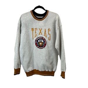 VTG Legends Athletic University of Texas UT Embroidered Ringer Sweatshirt Size L